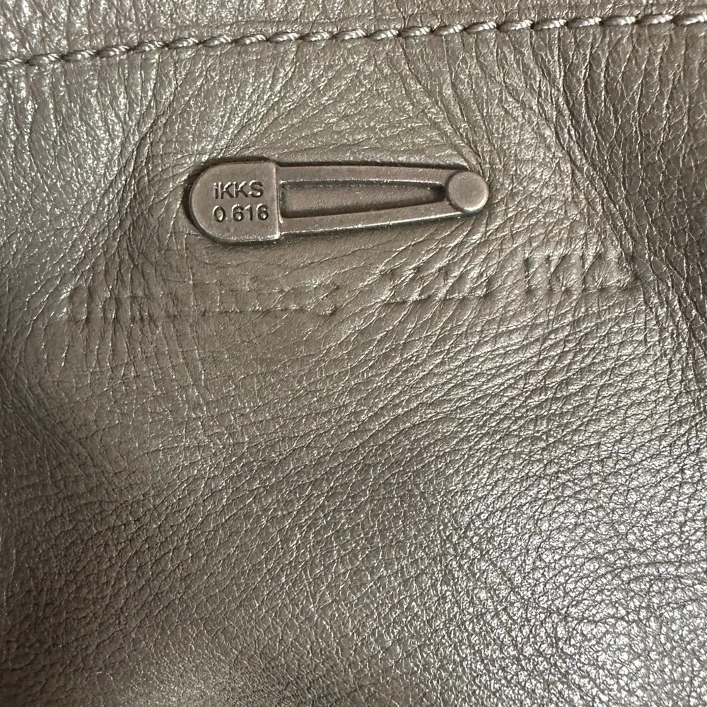 IKKS Gray Leather Slouchy Hobo‎ Tote Crossbody $450 MSRP